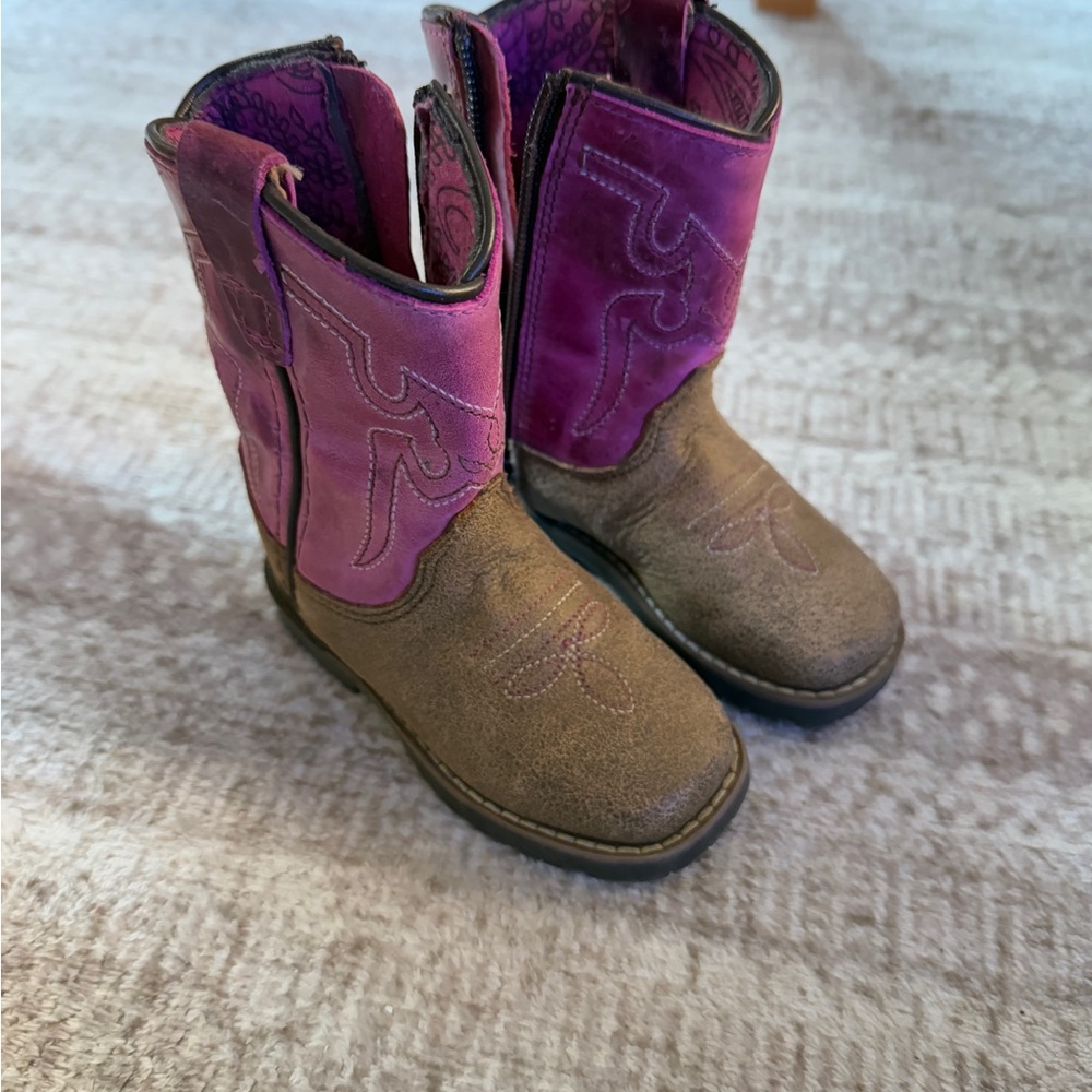 Shyanne Toddler Girls’ Pink and Brown Western Boots